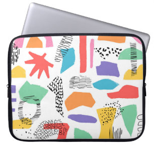 Handgetrokken oppervlak. Artistieke Memphis textur Laptop Sleeve