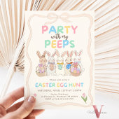 Handgetrokken pastel Bunny Easter Egg Hunt Brunch Kaart