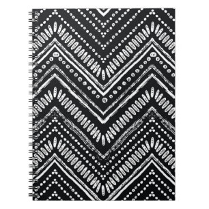 Handgetrokken patroon. Zigzag- en stremlijn, triba Notitieboek