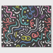 Handgetrokken penseel. Abstract patroon, zigzags,  Cadeaupapier (Vlak)