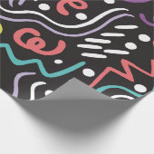 Handgetrokken penseel. Abstract patroon, zigzags,  Cadeaupapier (Hoek)