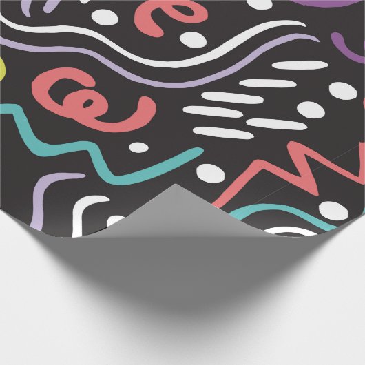 Handgetrokken penseel. Abstract patroon, zigzags,  Cadeaupapier (Hoek)