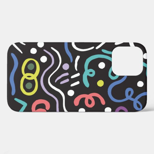 Handgetrokken penseel. Abstract patroon, zigzags,  Case-Mate iPhone Case (Achterkant (horizontaal))