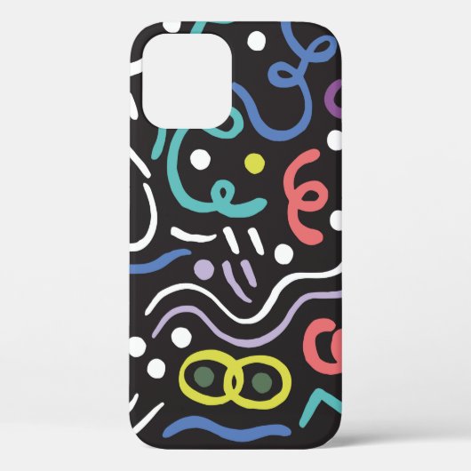 Handgetrokken penseel. Abstract patroon, zigzags,  Case-Mate iPhone Case (Achterkant)