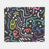 Handgetrokken penseel. Abstract patroon, zigzags,  Fleece Deken (Voorkant (Horizontaal))