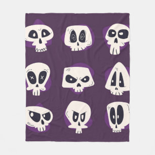 Handgetrokken platte dia de muertos skulls collect fleece deken