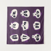 Handgetrokken platte dia de muertos skulls collect wandkleed (Voorkant (horizontaal))