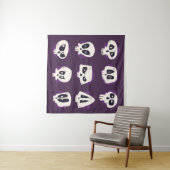 Handgetrokken platte dia de muertos skulls collect wandkleed (In Situ (horizontaal))