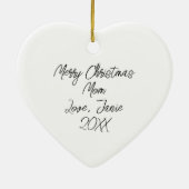  handgetrokken Poinsettias Gepersonaliseerd Keramisch Ornament (Achterkant)