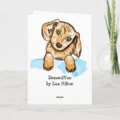 Handgetrokken puppy | Kop je omhoog Kaart (Achterkant)