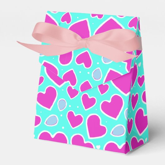 Handgetrokken Roze Hart Valentijn Gift Bag Favorie Bedankdoosjes (Voorkant Zijde)