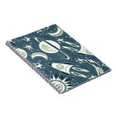 Handgetrokken ruimte naadloos patroon. Planten Notitieboek (Rechterzijde)