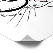 Handgetrokken schets Kat met bril Poster (Hoek)