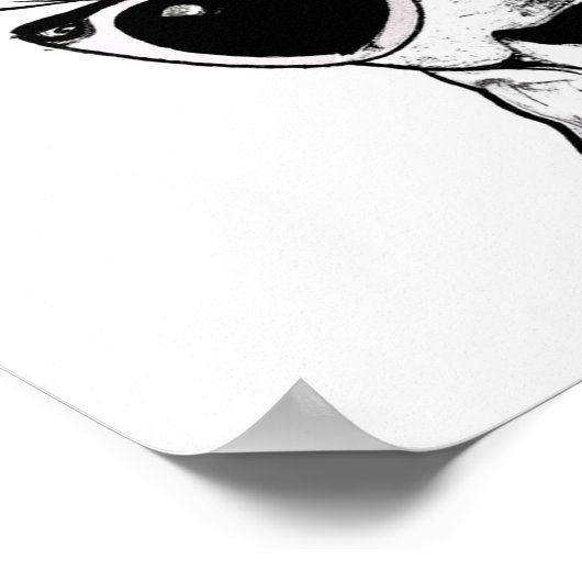 Handgetrokken schets van herten met een bril poster (Hoek)