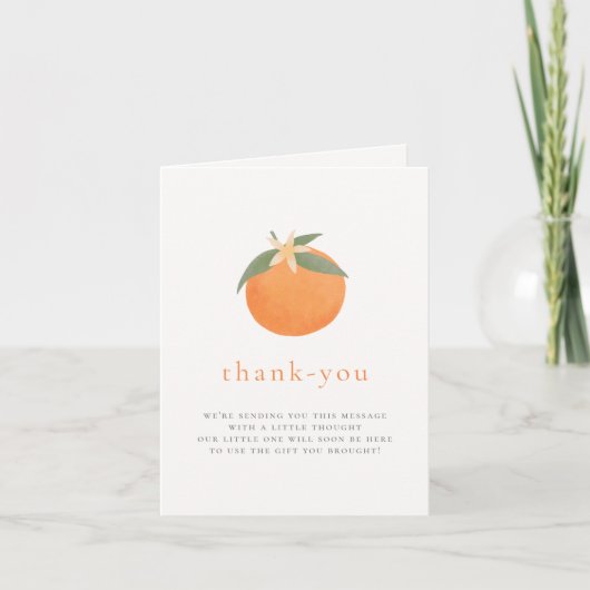 Handgetrokken Sinaasappels Blossom Spring Baby sho Bedankkaart (Voorkant)