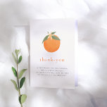 Handgetrokken Sinaasappels Blossom Spring Baby sho Bedankkaart<br><div class="desc">Een bedankje dat past bij ons Little Cutie Sinaasappel Blossom Spring Baby shower Collectie. Deze gevouwen kaart is voorzien van een handgetekend sinaasappel met een bloeiende bloem op drie kleine bladeren. "Thank you" is geschreven in dezelfde oranje kleur om overeen te komen met de tekening. Hieronder staat een bewerkbaar bedankje....</div>