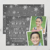 Handgetrokken Snowflakes Collectie Feestdagenkaart (Voorkant / Achterkant)