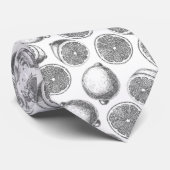 Handgetrokken stropdas met citroenpatroon (Opgerold)