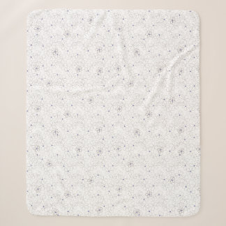 Handgetrokken Taupe White Flower Sherpa Blanket Deken