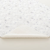 Handgetrokken Taupe White Flower Sherpa Blanket Sherpa Deken (3/4)