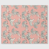 Handgetrokken tijger naadloos patroon, grote katte cadeaupapier (Vlak)