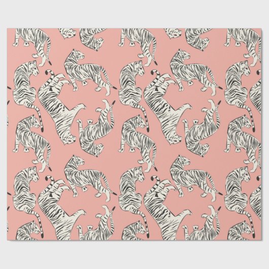 Handgetrokken tijger naadloos patroon, grote katte cadeaupapier (Vlak)