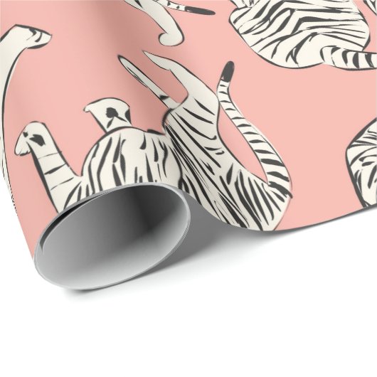 Handgetrokken tijger naadloos patroon, grote katte cadeaupapier (Rol Hoek)