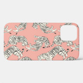Handgetrokken tijger naadloos patroon, grote katte Case-Mate iPhone case (Achterkant (horizontaal))