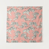 Handgetrokken tijger naadloos patroon, grote katte wandkleed (Voorkant (horizontaal))