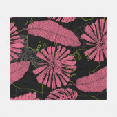 Handgetrokken tropische bladeren. Exotisch plant.  Fleece Deken (Voorkant (Horizontaal))