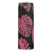 Handgetrokken tropische bladeren. Exotisch plant. Thermosbeker (Achterkant)