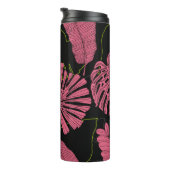 Handgetrokken tropische bladeren. Exotisch plant. Thermosbeker (Geroteerd rechts)