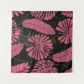 Handgetrokken tropische bladeren. Exotisch plant.  Wandkleed (Voorkant (horizontaal))