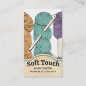 Handgetrokken twistgaren hank skein crochet haakha visitekaartje (Voorkant)