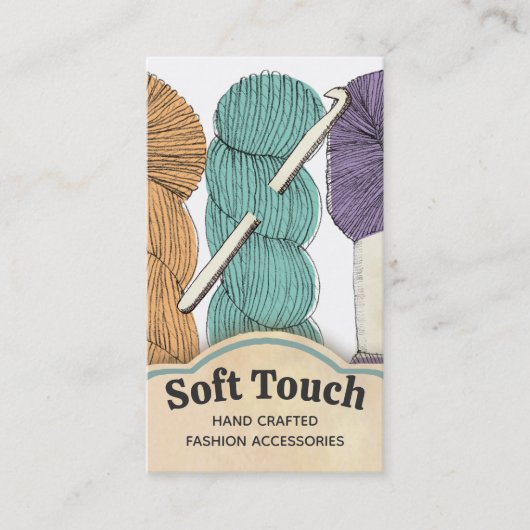 Handgetrokken twistgaren hank skein crochet haakha visitekaartje (Voorkant)