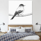 Handgetrokken vogelillustratie canvas afdruk (Insitu (Slaapkamer))