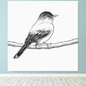 Handgetrokken vogelillustratie canvas afdruk (Insitu (Houten vloer))