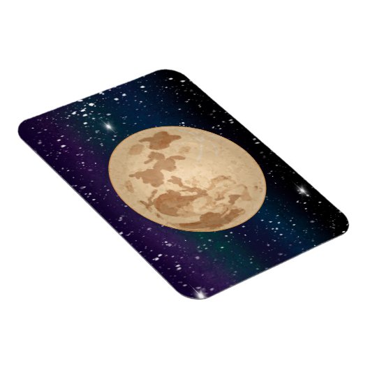 Handgetrokken volle maan en mousserende sterren magneet (Rechterzijde)