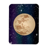 Handgetrokken volle maan en mousserende sterren magneet (Verticaal)