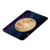 Handgetrokken volle maan en mousserende sterren magneet (Linkerzijde)