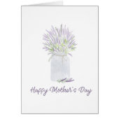 Handgetrokken waterverf lavender jar Happy Moeder (Voorkant)
