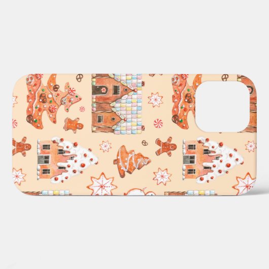 Handgetrokken waterverf naadloos gingerb-patroon Case-Mate iPhone case (Achterkant (horizontaal))