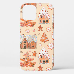 Handgetrokken waterverf naadloos gingerb-patroon Case-Mate iPhone case