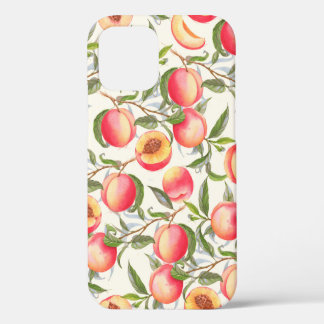 Handgetrokken waterverf naadloos met sinaasappel iPhone 12 hoesje