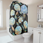 Handgetrokken waterverf naadloos met wit douchegordijn (In situ)