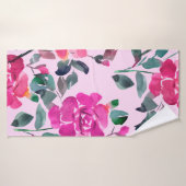 Handgetrokken waterverf opulente rozen. Floral-zee Badhanddoek (Badhanddoek)