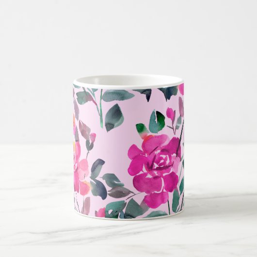 Handgetrokken waterverf opulente rozen. Floral-zee Koffiemok (Center)