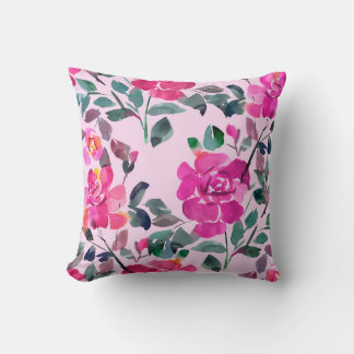 Handgetrokken waterverf opulente rozen. Floral-zee Kussen