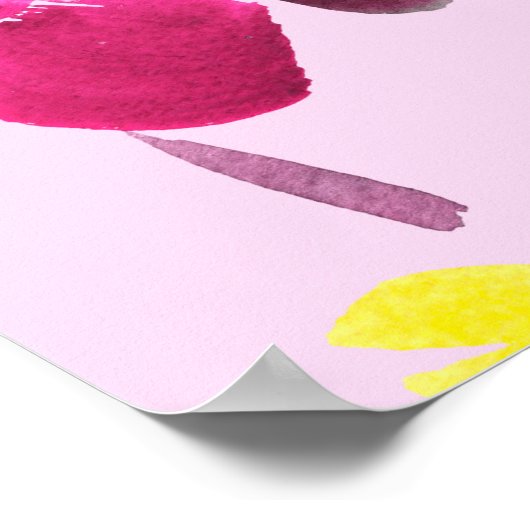 Handgetrokken waterverf opulente rozen. Floral-zee Poster (Hoek)