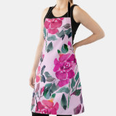 Handgetrokken waterverf opulente rozen. Floral-zee Schort (Insitu)